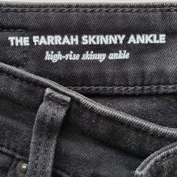 AG Adriano Goldschmied Farrah Black High Rise Ankle Skinny Jeans Raw Goth 25R - Picture 7 of 16